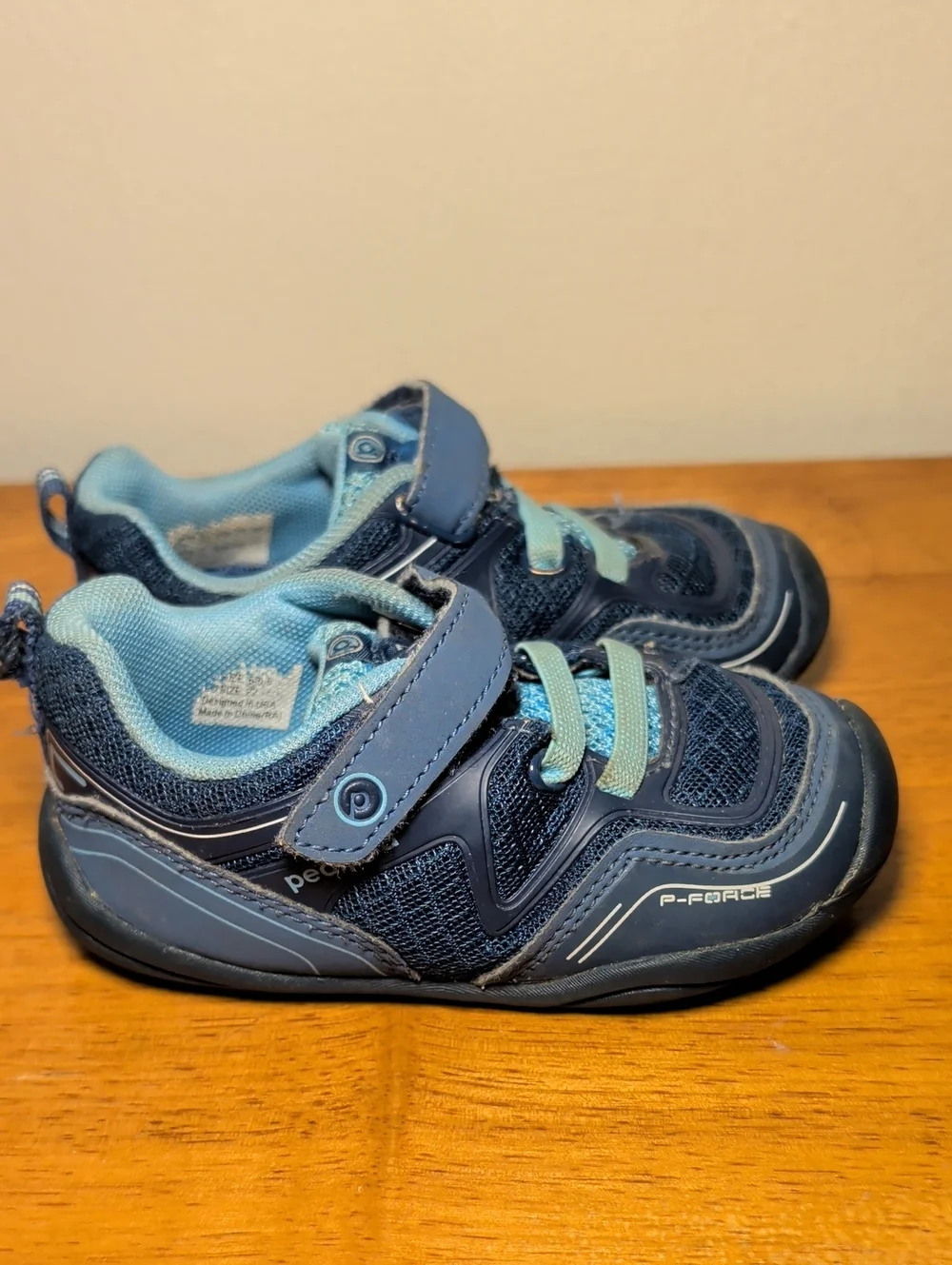 Pediped Grip & Go P-Force Iceberg Sneaker Navy Blue Toddler Boys Size 6